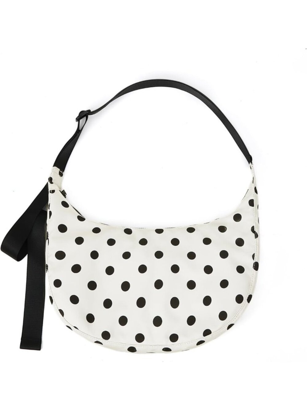 Polka Dot Nylon Crescent Crossbody Bag - Stylish Purse for Travel & College